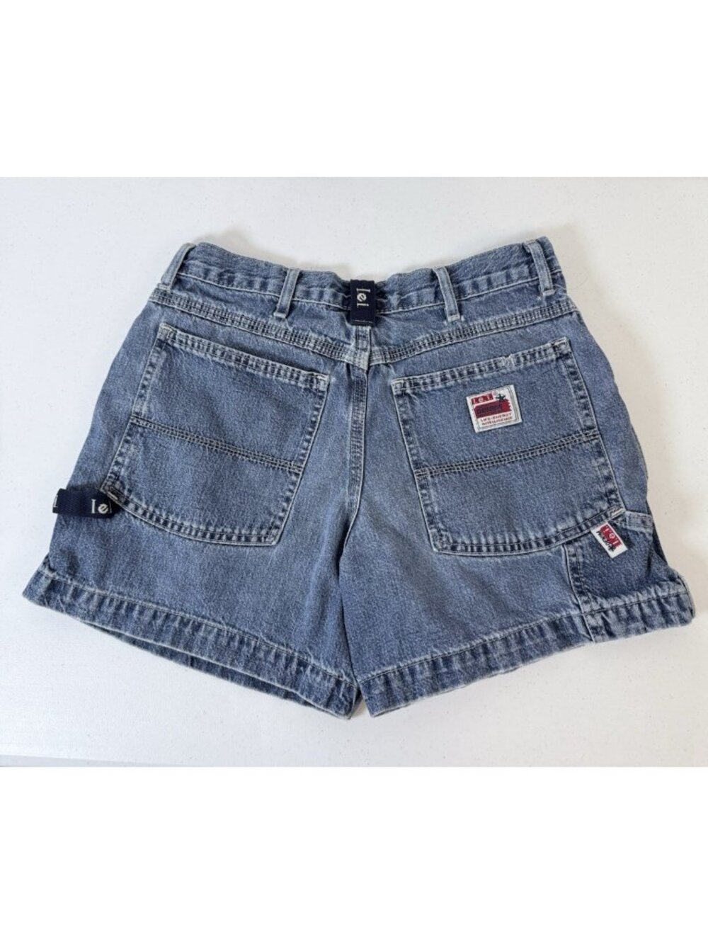 Vintage 2000s Y2K LEI L.E.I. Denim Workwear Carpenter Booty Shorts Size 5 Worn